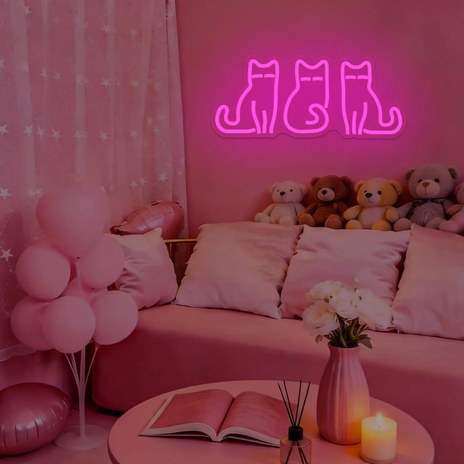 고양이 모양의 네온사인, USB LED 네온 조명, 침 - Neon Sign Party 리뷰 및 가격