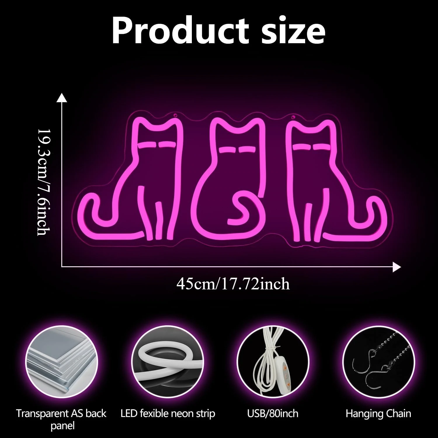 고양이 모양의 네온사인, USB LED 네온 조명, 침 - Neon Sign Party 리뷰 및 가격