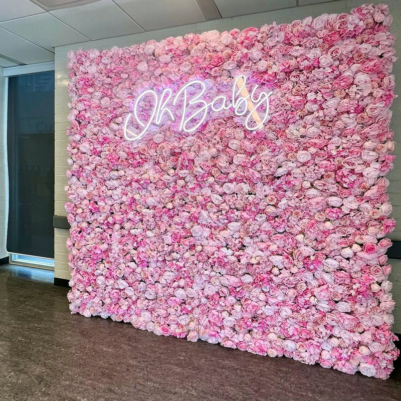 보라색 핑크 인공 꽃 벽 패널, 크리스마스 장식, 생일 - Flower Wall Panel 리뷰 및 가격
