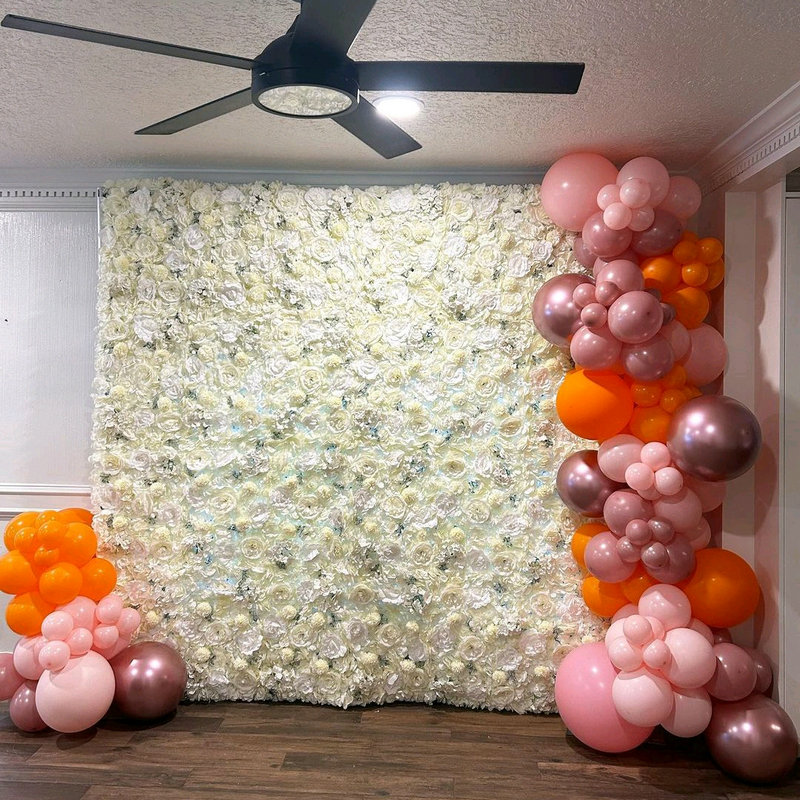 보라색 핑크 인공 꽃 벽 패널, 크리스마스 장식, 생일 - Flower Wall Panel 리뷰 및 가격