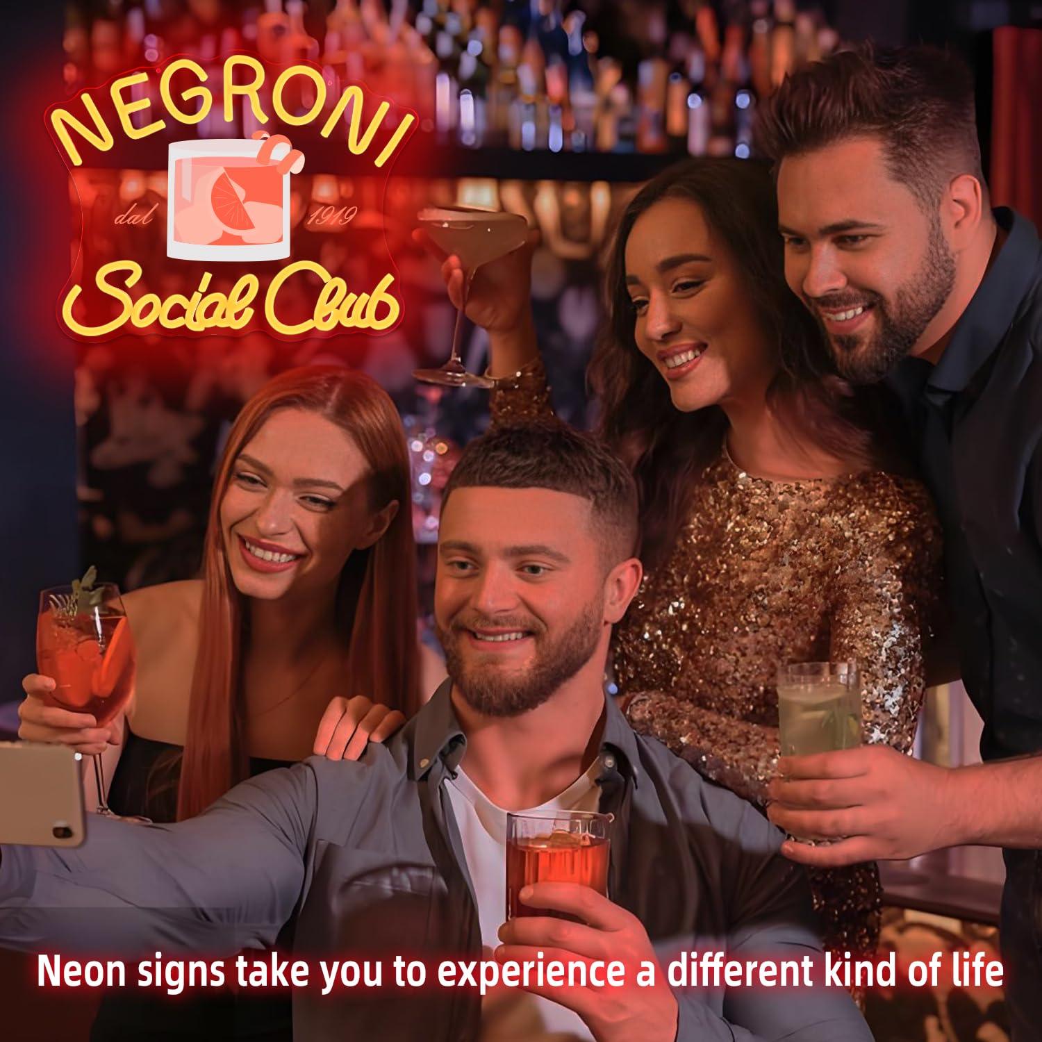 네그로니 소셜 클럽 네온사인, 벽 장식용 LED 조명, - Neon Sign Party 리뷰 및 가격