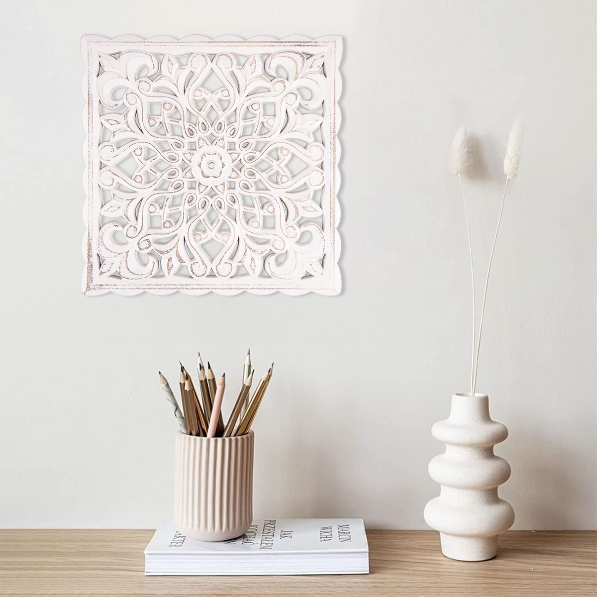 나무 벽 장식 꽃무늬 속이 빈 조각 벽 패널 벽걸이 장 - Flower Wall Panel 리뷰 및 가격
