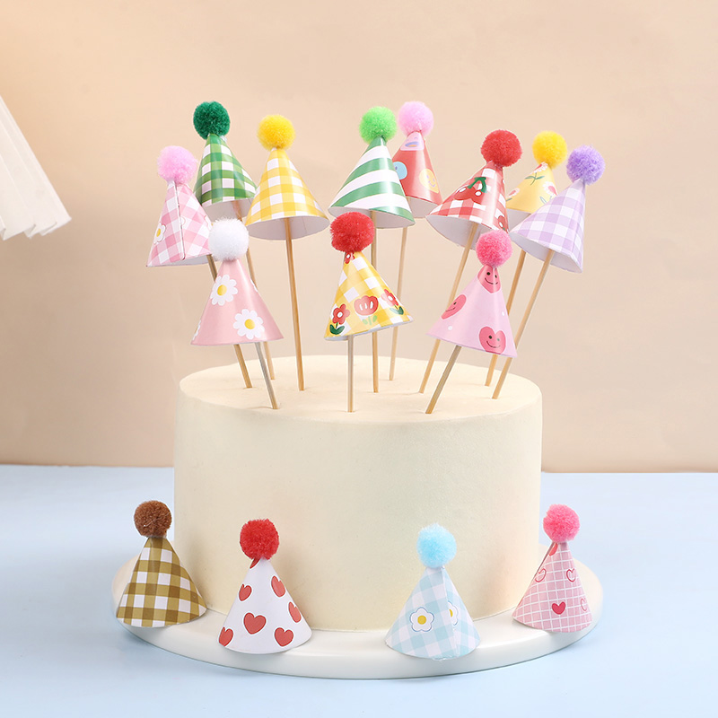 30개입 미니 파티 모자, 케이크 장식, 다채로운 폼폼 - Party Hat Cone 리뷰 및 가격
