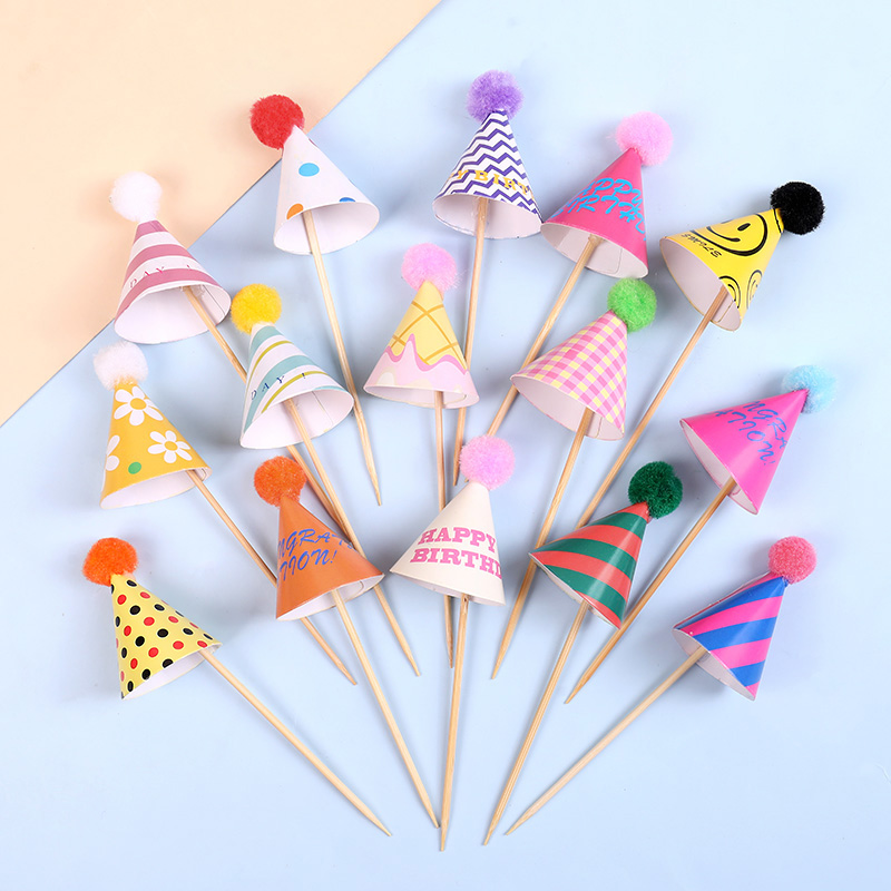 30개입 미니 파티 모자, 케이크 장식, 다채로운 폼폼 - Party Hat Cone 리뷰 및 가격