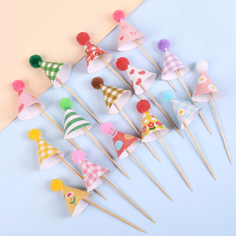 30개입 미니 파티 모자, 케이크 장식, 다채로운 폼폼 - Party Hat Cone 리뷰 및 가격